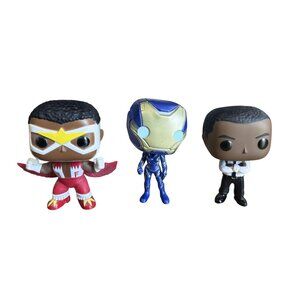 Funko Pop Set of 3 Loose Figures Pepper Potts Falcon & Nick Fury Bobbleheads GC